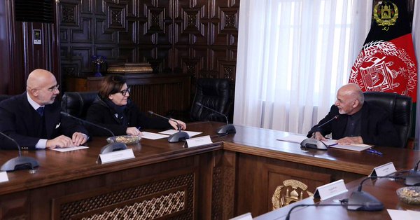 دیدار وزیر دفاع ایتالیا با رهبران حکومت وحدت ملی افغانستان