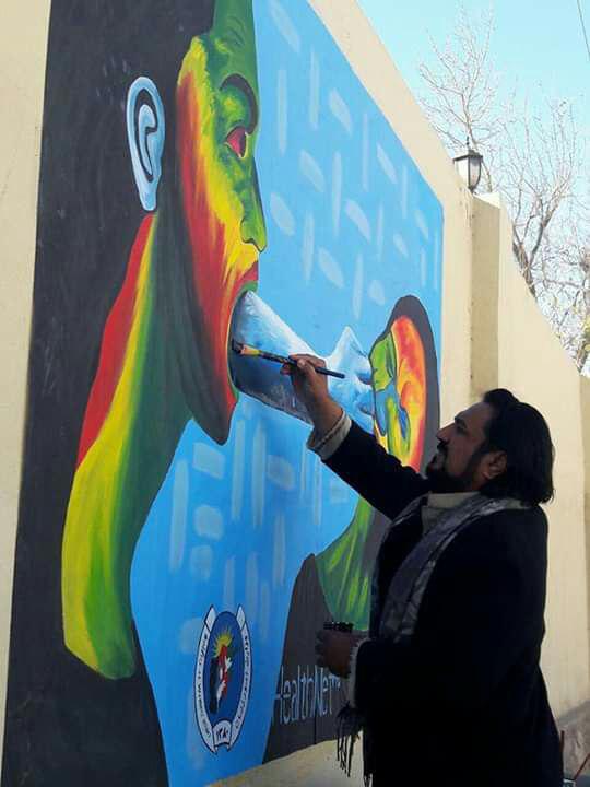 دیوار نگاری از سوی نقاشان ماهر هراتی در سطح شهر هرات