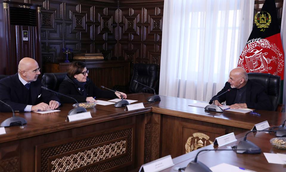 President Ghani met with Italy’s defense minister Elisabetta Trenta