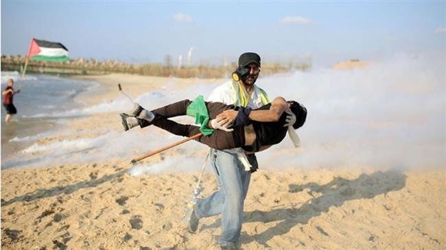 22 Palestinians injured in Zionist attack on Gaza naval march