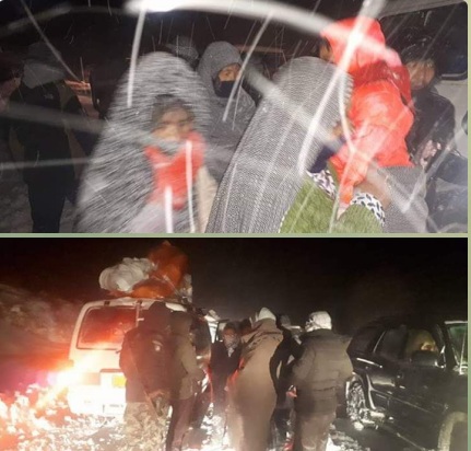 ۵۸ مسافر گیرمانده در کوتل حاجی‌گک ولایت بامیان نجات یافتند