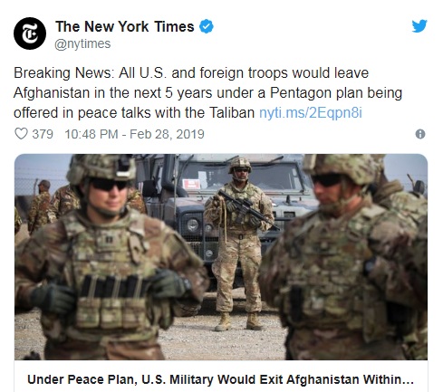نیروهای نظامی امریکا و ناتو طی پنج سال افغانستان را ترک می کنند