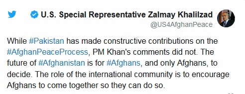 تنها مردم افغانستان می‌توانند در مورد آینده‌ی‌شان تصمیم بگیرند