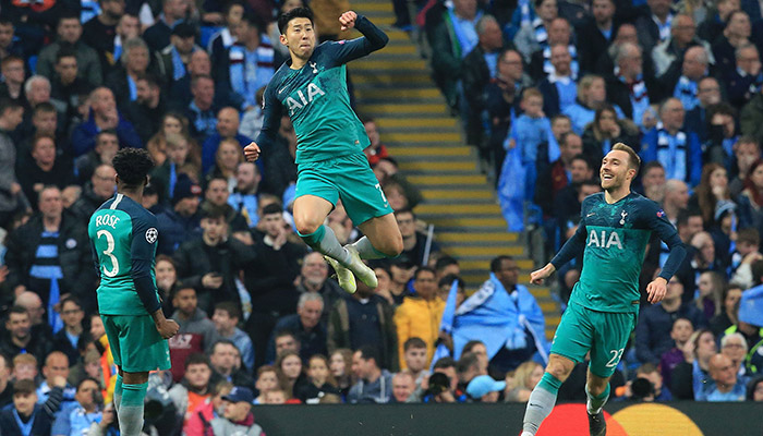 Spurs survive seven-goal thriller to end Man City’s quadruple quest