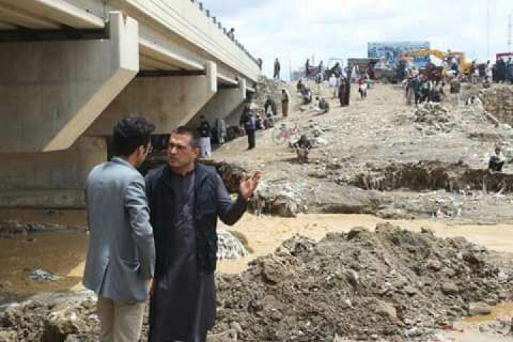 جاری شدن سیلاب در مناطق مختلف غزنی
