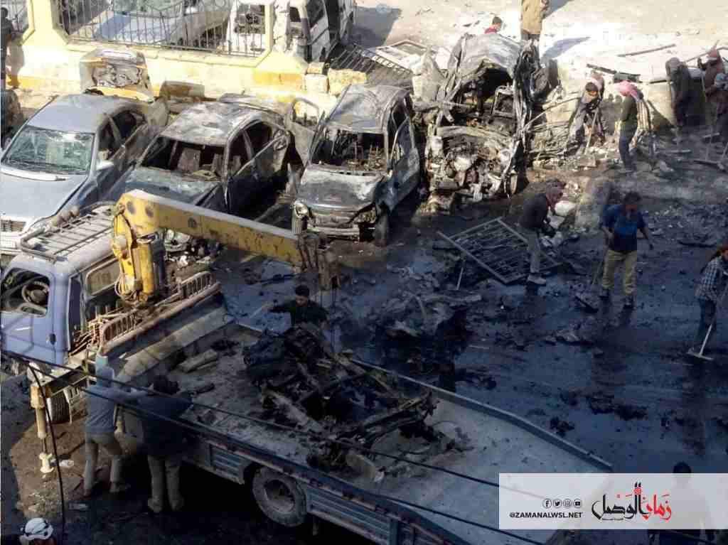 Deadly car bomb blasts rip through bus terminal in al-Bab town, 18 killed