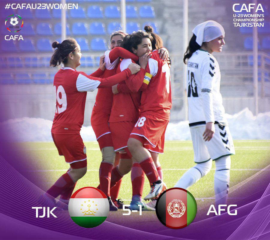 تیم فوتبال بانوان افغانستان با 5 گل از تاجیکستان شکست خورد