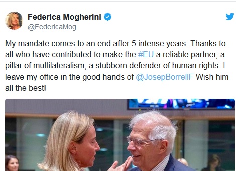 فدریکا موگرینی با اتحادیه اروپا خداحافظی کرد