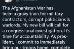 جنگ افغانستان یک زنجیره نامشروع است