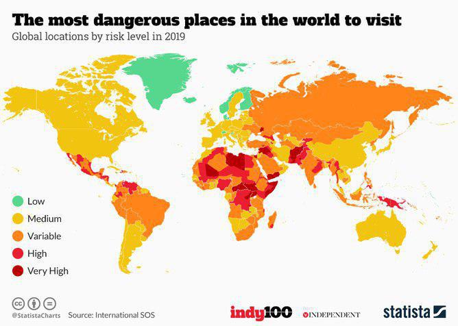 افغانستان از خطرناک‌ترین کشورها برای مسافرت در سال ۲۰۲۰ شناخته شد