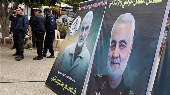 Palestinians in Gaza pay tribute to assassinated Iranian commander