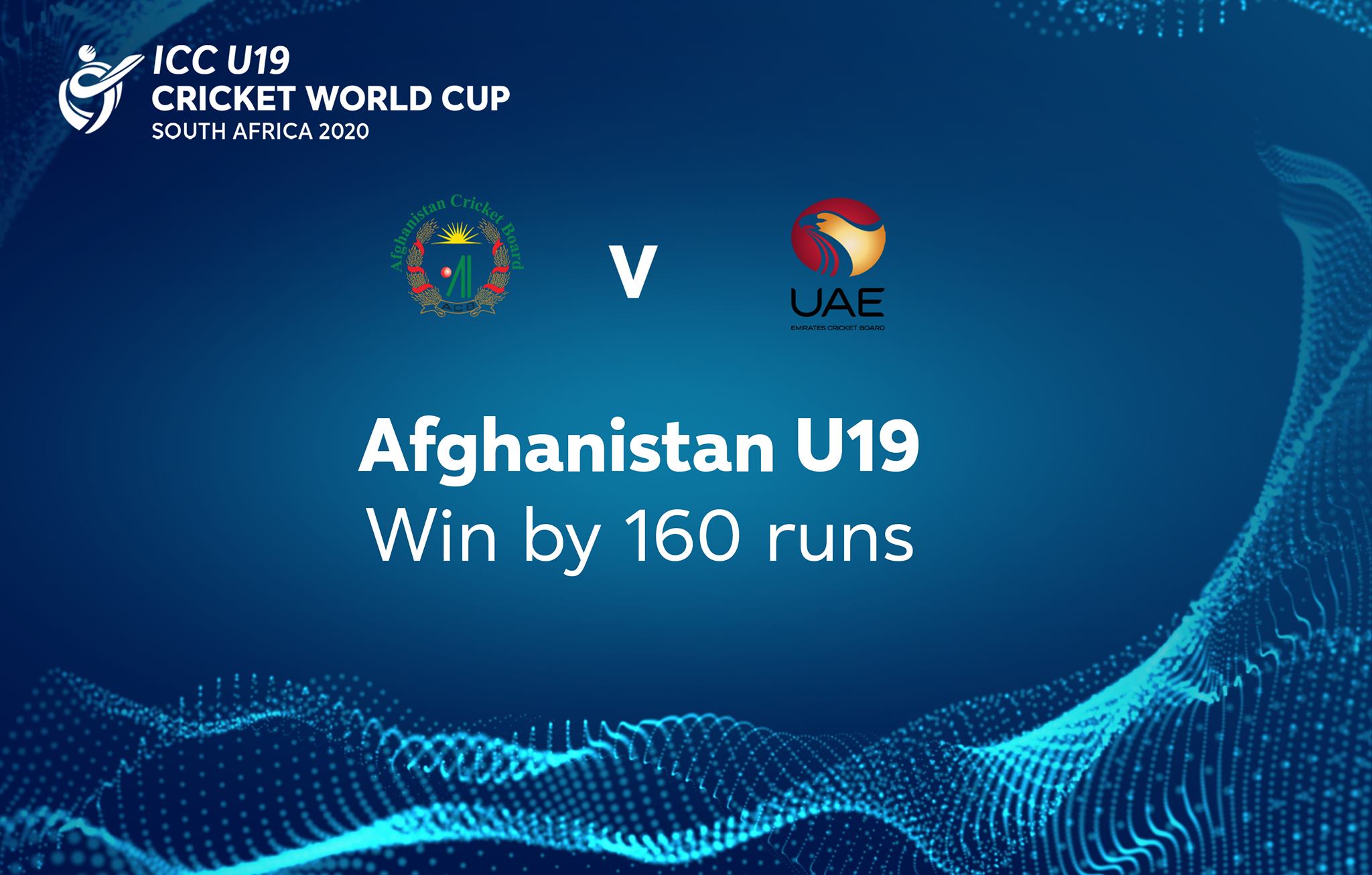 کرکت افغانستان در دومین بازی جام جهانی، امارات را از پیش رو برداشت