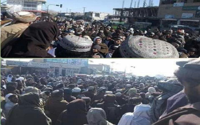 تظاهرات صدها تن در زابل در اعتراض به جان باختن غیر نظامیان
