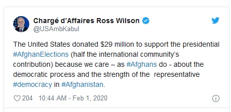 ویلسن: با حکومت آینده افغانستان کار می‌کنیم