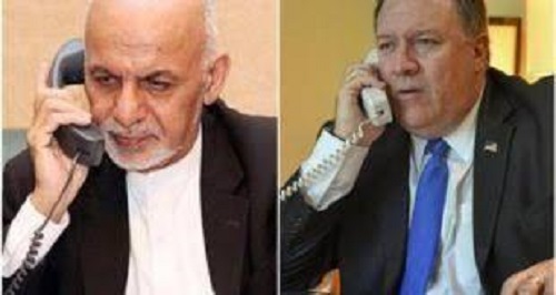 Pompeo Talks on Phone with President Ghani on Peace Talks Progress