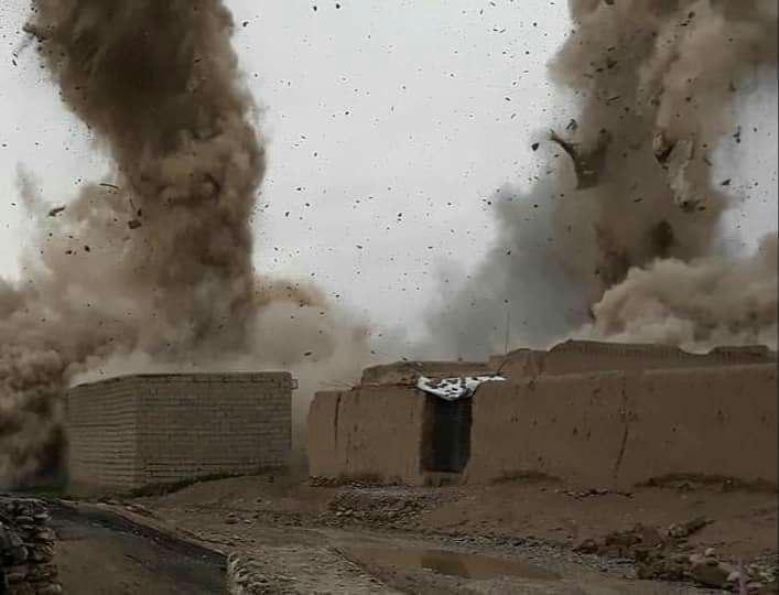 انهدام  یک دیپوی مهمات و جنگ افزار طالبان درفاریاب