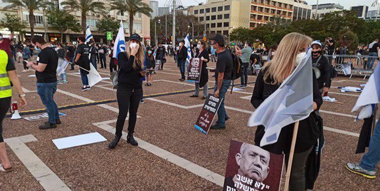 تظاهرات علیه نتانیاهو و گانتز در تل‌آویو