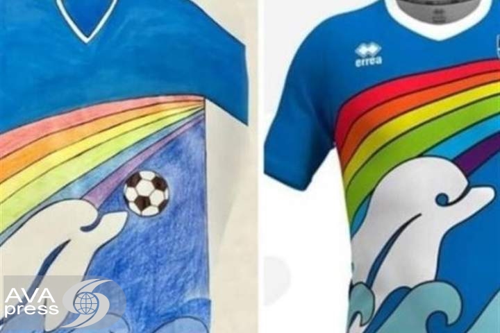 نقاشی پسر ۶ ساله، طرح جدید لباس تیم ایتالیایی!