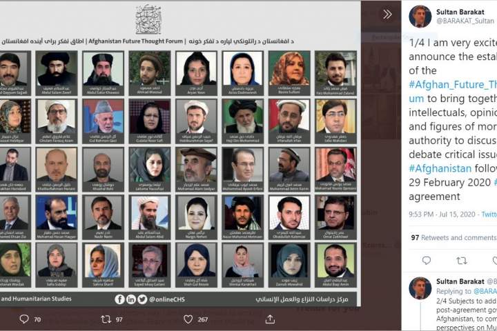 چهل و پنج فعال سیاسی و مدنی افغان برای یک نشست غیررسمی صلح به قطر دعوت شدند