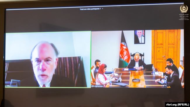 Atmar Talks To US Ambassador About Afghan Peace Process
