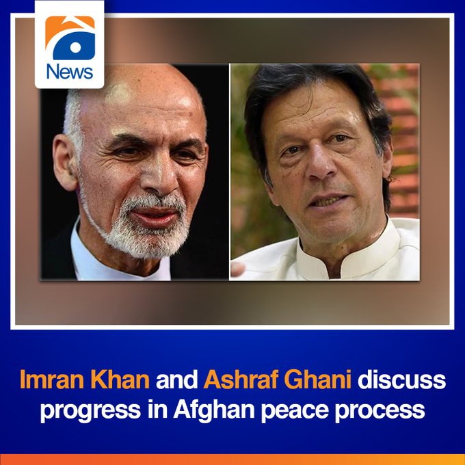 Ashraf Ghani  and Imran Khandiscuss progress in Afghan peace process