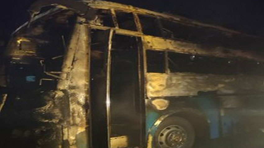 Five killed as bus catches fire in India