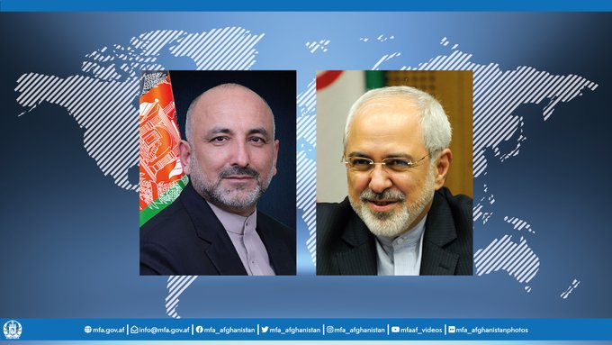 ظریف در گفتگو با اتمر مطرح کرد :  آمادگی ایران برای میزبانی از گفتگوهای صلح افغانستان