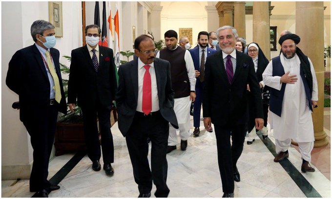 Abdullah meets with India’s NSA, discusses Afghan peace process