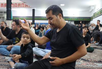 گزارش تصویری / عزاداری شب ششم محرم الحرام با حضور مهاجرین در حسینه شهید مصباح مرکز تبیان در مشهد مقدس  