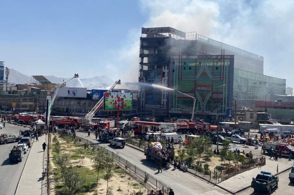 آتش سوزی در مارکت احمدی کابل پس از 4 ساعت مهار شد