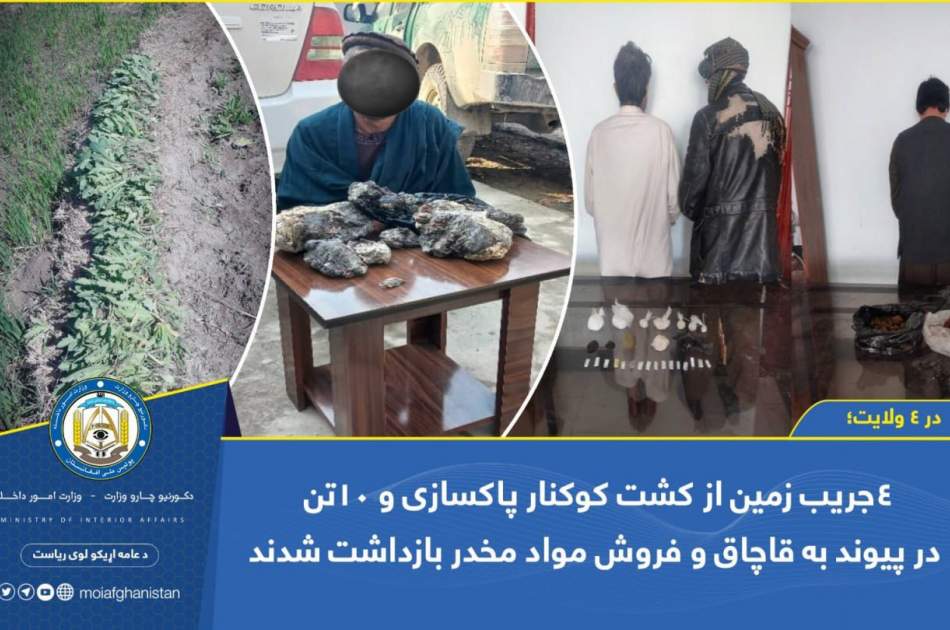 دستگیری 10 تن در پیوند به فروش مواد مخدر از ولایات مختلف افغانستان