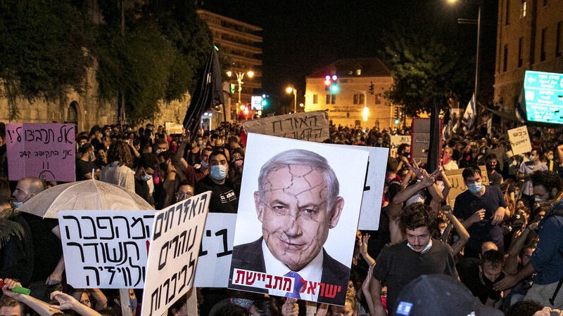 سرکوب خشن معترضان به نتانیاهو توسط پولیس اسرائیل