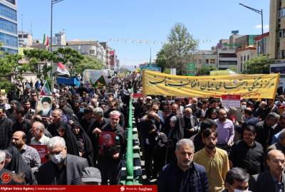 گزارش تصویری/ حضور مهاجرین افغانستانی و اعضای مرکز تبیان در راهپیمایی روز جهانی قدس در تهران  