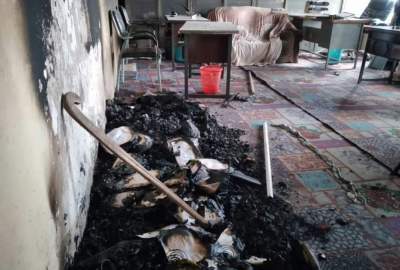 آتش گرفتن اداره یک مکتب در شهر غزنی بر اثر شارتی برق