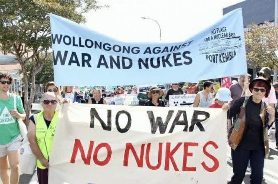 Thousands protest against proposed US nuclear submarine base in Australia