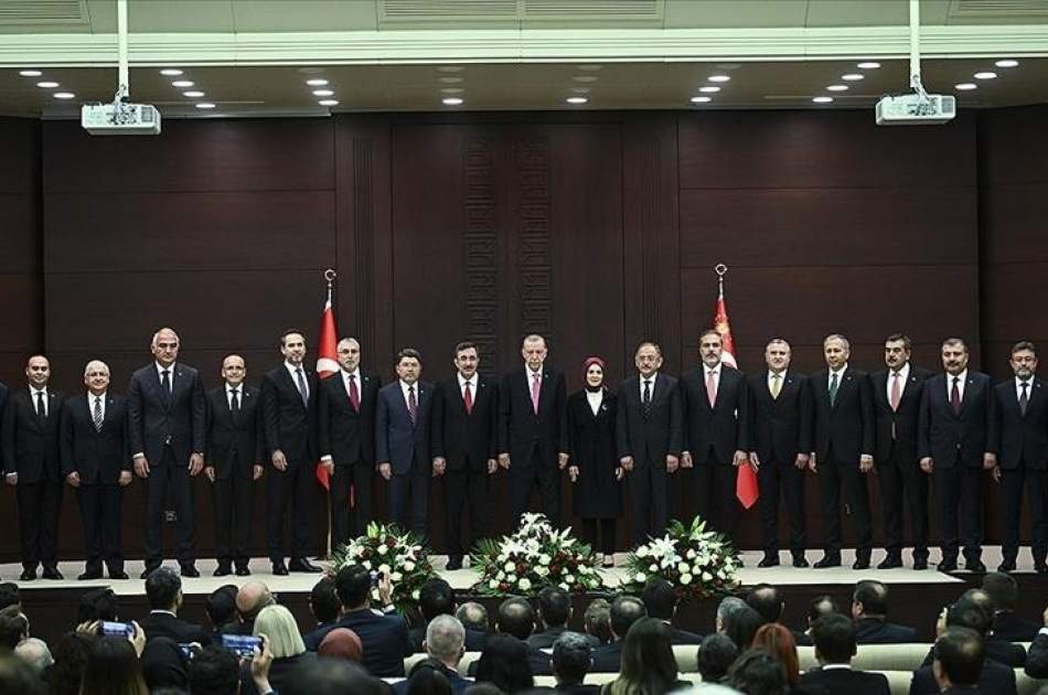 اردوغان وزرای جدید کابینه خود را معرفی کرد