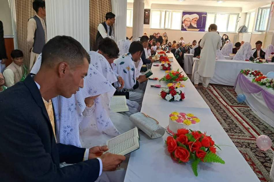 مراسم ازدواج دسته جمعی ۱۷ زوج جوان در بامیان برگزار شد