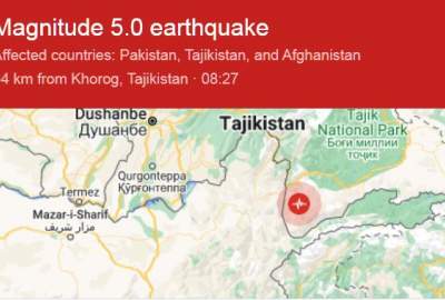 زلزله نسبتاً شدید مناطق مرزی افغانستان و تاجیکستان را تکان داد