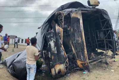 25 Killed, 8 injured after bus catches fire in India