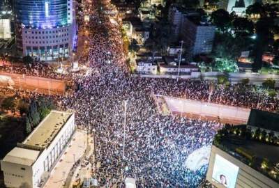 تظاهرات 400 هزار نفری ضد طرح جنجالی نتانیاهو در سرزمین های اشغالی