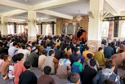 گزارش تصوری/ مراسم گرامی‌داشت سیزدهم محرم الحرام با حضور رییس مرکز تبیان در قلعه فتوح در ناحیه ۷ شهر کابل