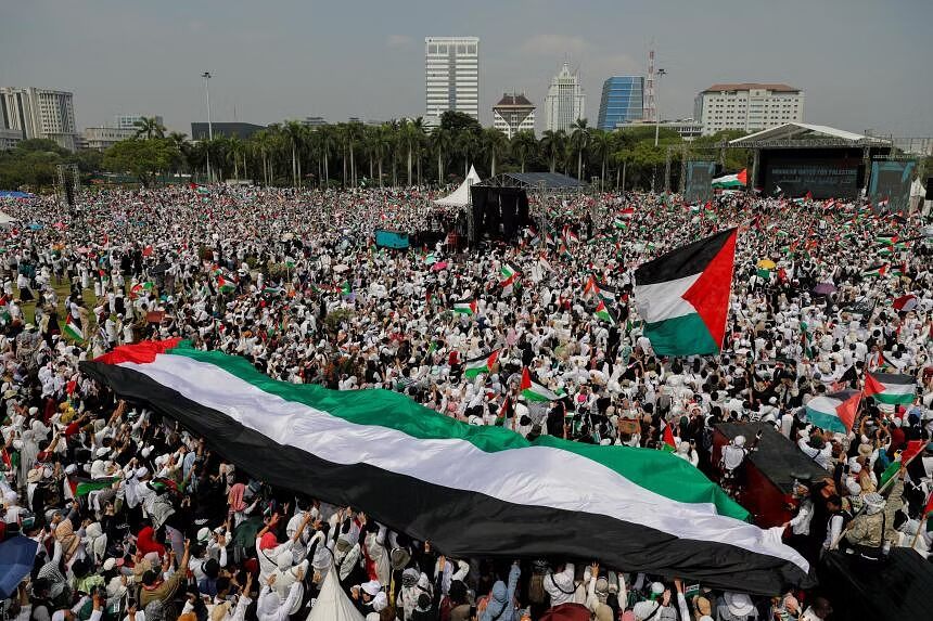تجمع گسترده مردم اندونزی در حمایت از مردم مظلوم فلسطین