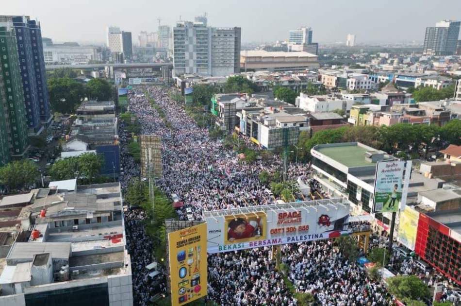 تظاهرات صدها هزار نفر در اندونیزیا در حمایت از فلسطین