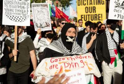 Activists gather outside APEC summit in San Francisco to condemn Israeli genocide in Gaza