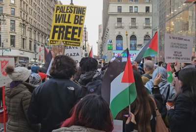 New York City protesters disrupt Black Friday shopping to support Palestinians in Gaza