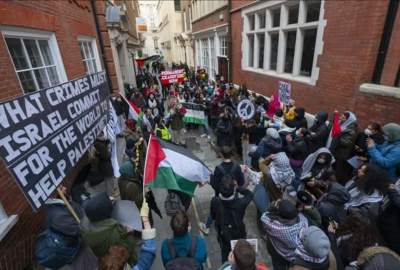 London pro-Palestine protest target subsidiary of Israeli weapons company Elbit Systems
