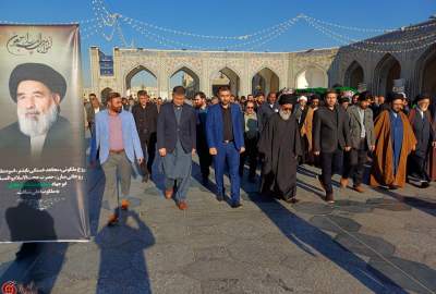 گزارش تصویری/ تشییع پیکر حجت الاسلام والمسلمین هادی در مشهد مقدس  