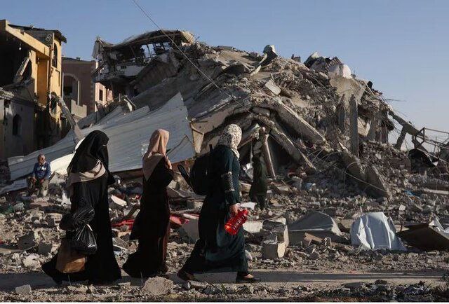 تصاویر/ میزان ویرانی میدان فلسطین در غزه و اطراف آن در نتیجه بمباران وحشیانه رژیم صهیونیستی