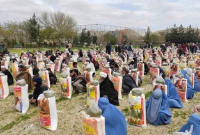 توزیع مواد غذایی برای ۵۰۰ خانواده نیازمند در ولایت فاریاب
