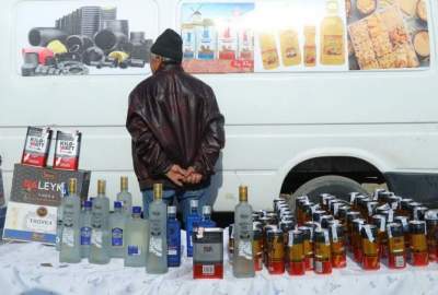 The arrest of an Uzbekistan citizen along with a large shipment of alcoholic beverages in the city of Mazar-e-Sharif